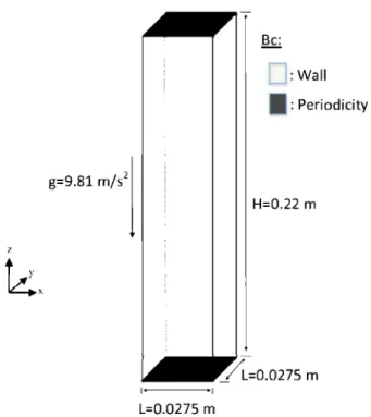 Figure  1:  Geometry  of  the  Periodical  Circulating  Fluidized Bed (PCFB). 