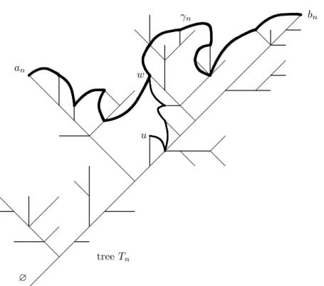 Figure 8. Illustration of the proof: The geodesic path γ n from a n