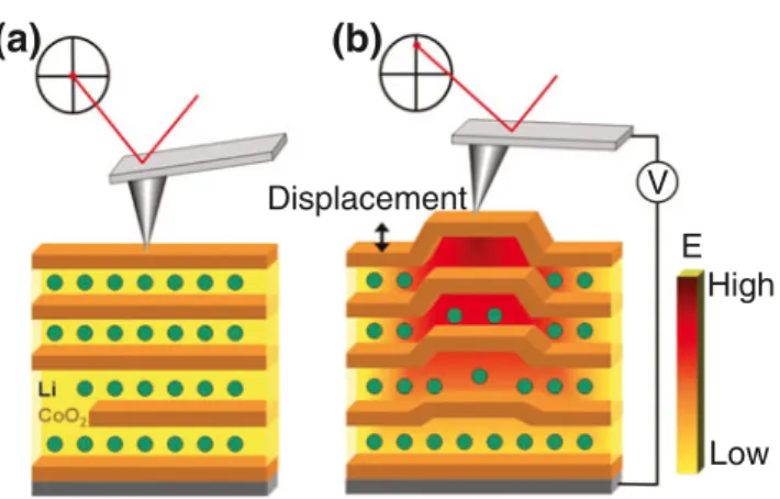Fig. 5 Scanning probe microscopy enables direct measurements of surface morphology changes related to charge transport and surface reactivity