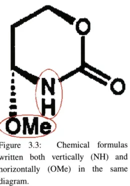 Figure  3.3:  Chemical  formulas written  both  vertically  (NH)  and horizontally  (OMe)  in  the  same diagram.