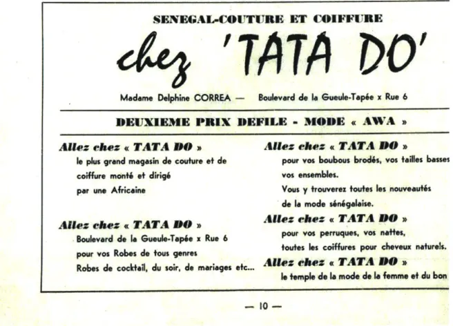 Fig.  5  - l'affiche  pour  le  salon  «  Chez Tata Do))  (janvier  1966).