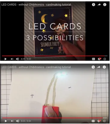 Figure 8. Video tutorial by titled “LED Cards – without  Chibitronics – cardmaking tutorial” by Vanessa Amann 