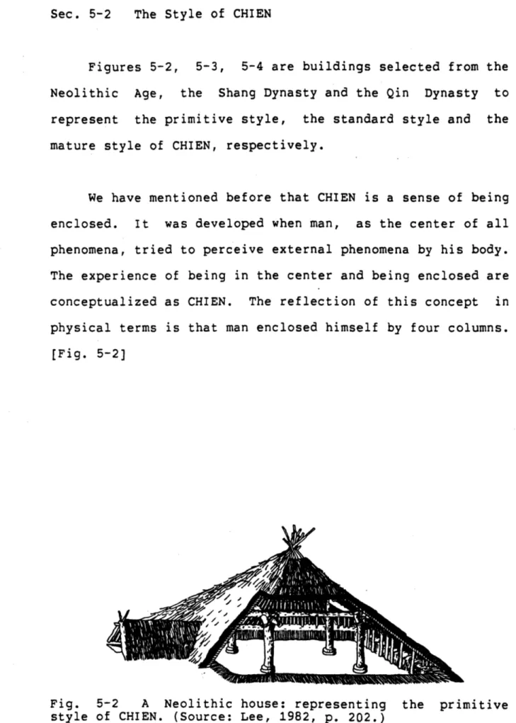 Fig.  5-2  A  Neolithic  house:  representing  the  primitive style  of  CHIEN.  (Source:  Lee,  1982,  p
