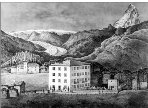 Abb. 5: Ansicht des 1856 vergrösserten Hotel Mont Cervin