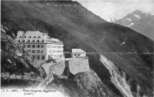 Abb. 2: Die Hotelanlage nach den Ausbauten in den 1890er-Jahren  mit der protestantischen Kapelle 