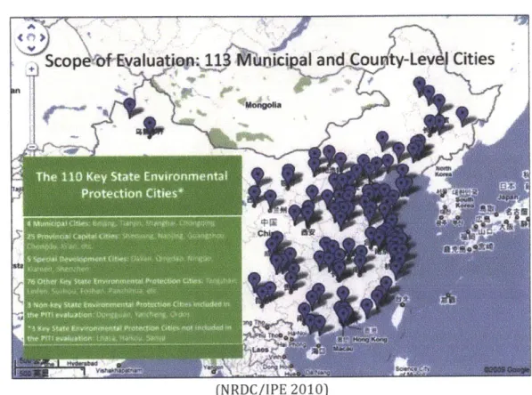 FIGURE  2.  THE  113  KEY  STATE  ENVIRONMENTAL  PROTECTION  CITIEs  EVALUATED  IN  THE  PITI