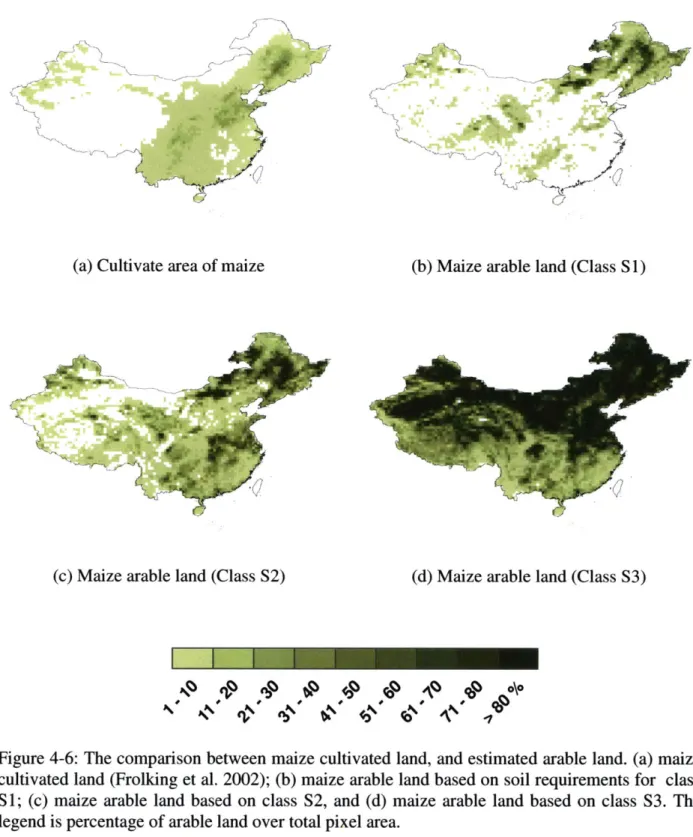 Figure  4-6  below  shows  the  comparison  between  maize  cultivated  land  (Frolking  et  al