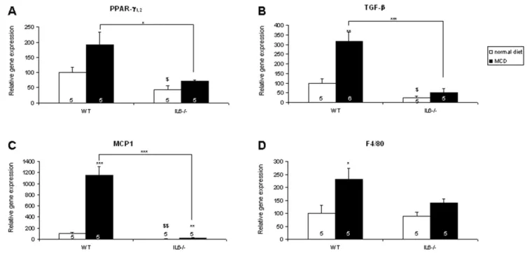 Figure 5. Effects of IL-6 deficiency on MCD diet-induced changes in liver gene expression