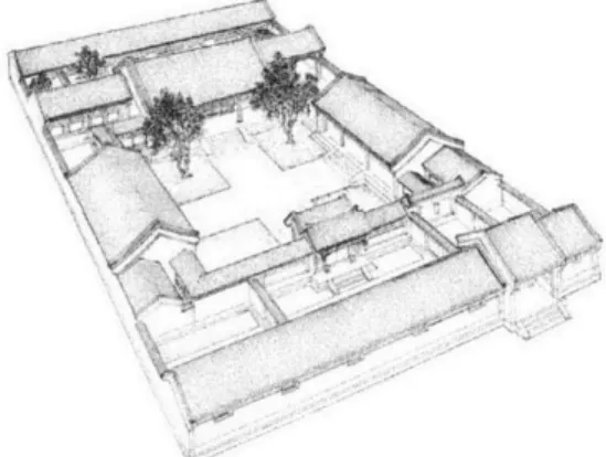 Figure  6  Beijing  courtyard  bird's-eye view  Figure 7  Fujian Tulou  sectional view