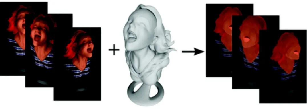 Fig. 1. Overview of our contribution. From a set of n images of a surface acquired under different angles, and a coarse geometry obtained for instance using multi-view stereo, we estimate a shading-free reflectance map per view