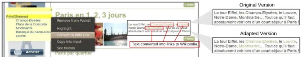 Fig 4. Text plain converted into link to add personal navigation. 
