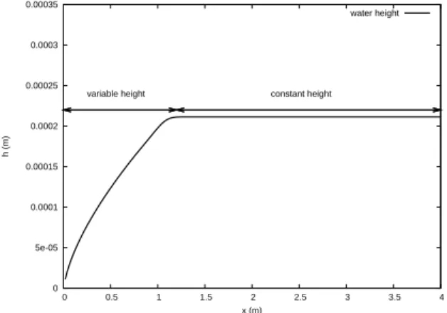 Figure 5. Water height during the rising limb, t = 25 s.