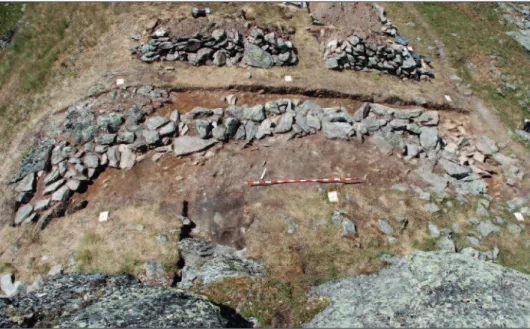 Fig. 3. Liddes. Mur (dit) d’Hannibal, zone intérieure médiane, sondage 11, fouilles 2015.