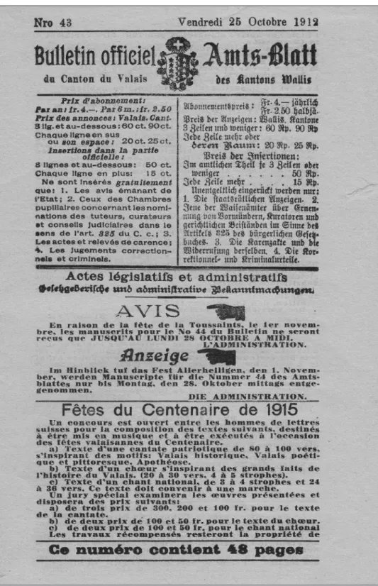 Fig. 4. Annonce du concours littéraire parue dans le Bulletin officiel du 25 octobre 1912.