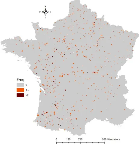 Figure 2: Spatial distribution of sampled farmers (France)