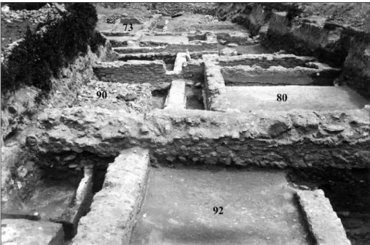 Fig. 11 – Martigny, Forum Claudii Vallensium. Insula 5, secteur occidental. Photographie des fouilles de 1908