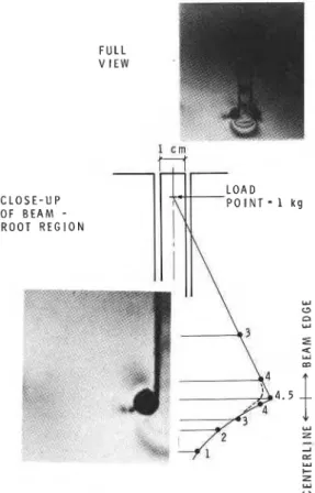 Fig. 3 .  Photoelastic results for offset hole,  b  =  1. 