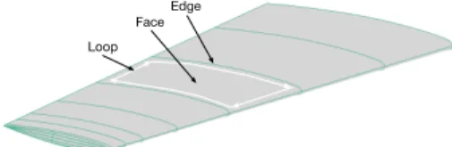 Figure 1: Topology hierarchy (Face, Loop, Edge) of the continuous representation of model using the