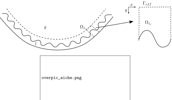 Figure 1: Schematic representation of the eective surface at the liquid-gas interface