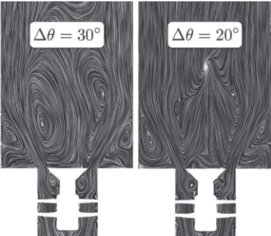 Fig. 7. Heat release fields and iso-contours 20 mm downstream of the bluff-body (LES, top) and integrated OH  (experiment [4], bottom) for the C2H4-ADIA-30 case (left) and the C2H4-ADIA-20 case (right).