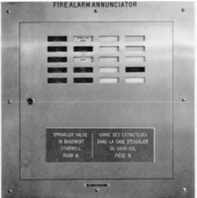 Figure 3. A typical annunciator panel with indicators for each zone of the building
