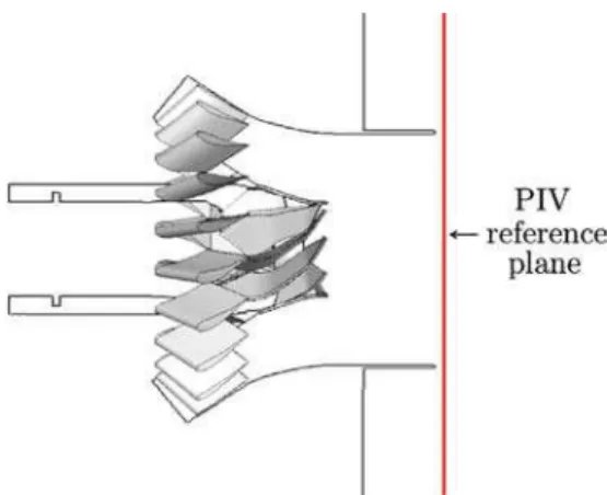 Fig. 6. Axial-velocity: comparison PIV and LES.