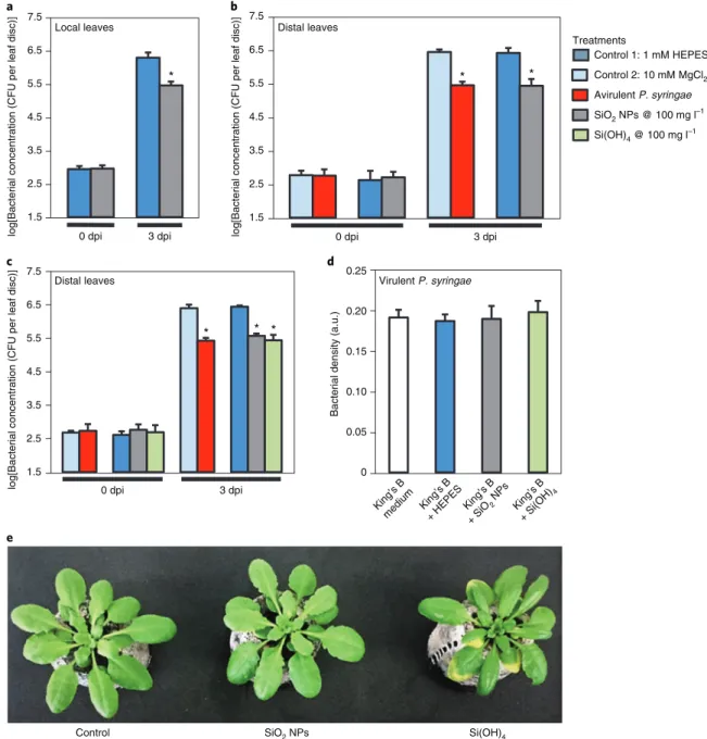 Fig. 3 | Enhanced local and systemic disease resistance in wild-type Col-0 Arabidopsis to P