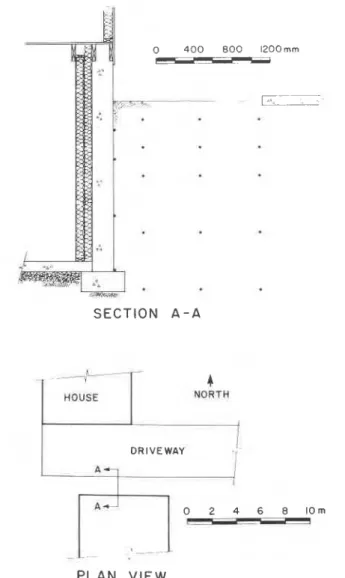 Figure  b.  Plot plan and foundation cross section-House  2. 