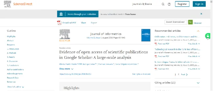 Figure 6 :  Notification Unpaywall ayant trouvé une version open access