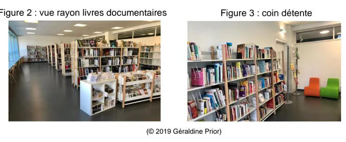 Figure 3 : coin détente Figure 2 : vue rayon livres documentaires 