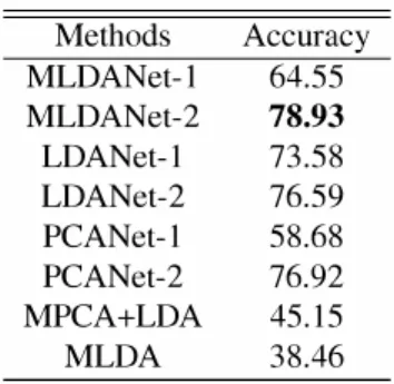 Table  1.  The  best  performance  of MLDANet,  LDANet,  P­