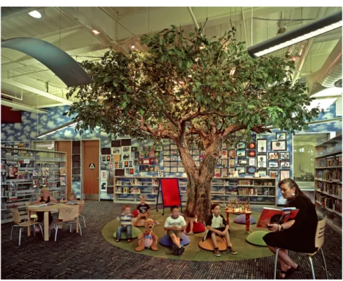 Figure 11 : Un Steel Art Tree au sein de la Martha Riley Community Library à  Roseville en Californie 