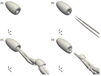 Fig. 3. Vortical structures on the surface and the wake of the bluff body in the uncontrolled case in different dynamical regimes visualised with the Q = 0 