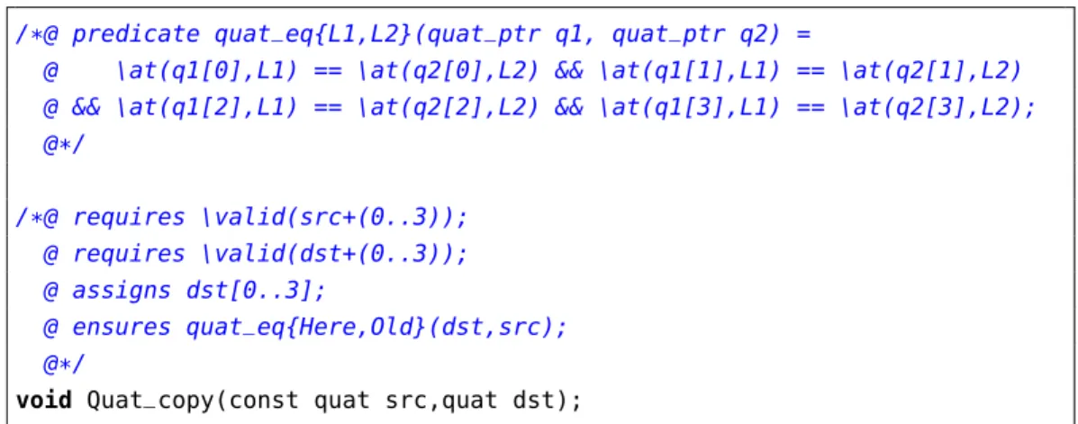 Figure 3: Specification of Quat_copy