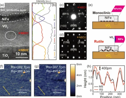 Figure 4. High-resolution transmission electron microscopy (HR-TEM) analysis of the NiFe/VO 2 heterostructure