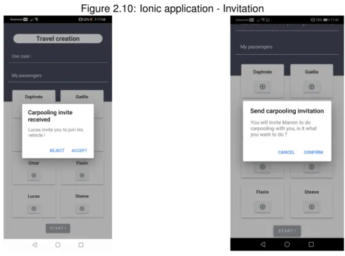 Figure 2.10: Ionic application - Invitation