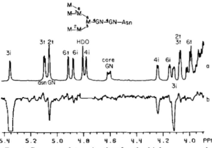 FIG. 3.  Sequence determination  for  the bisected biantennary  hybrid  glycopeptide  C3B