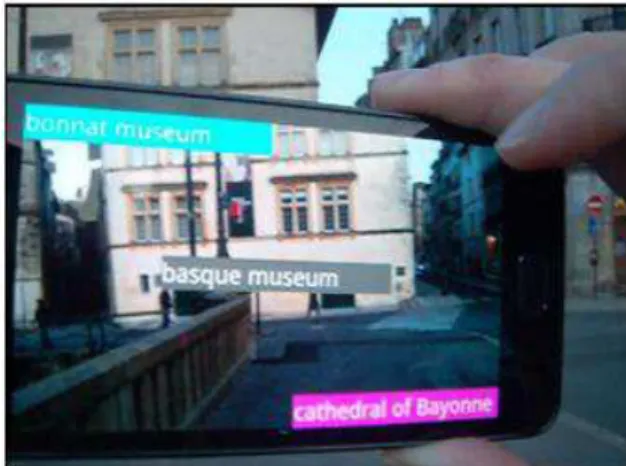 Fig. 4.   Visual Interface of Our Augmented Reality Browser 