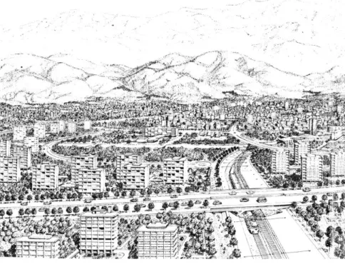 Figure 13 &amp; 14. Plan of residential  neighborhoods  for  high-income  (left)  and  low-income  (right)  communities