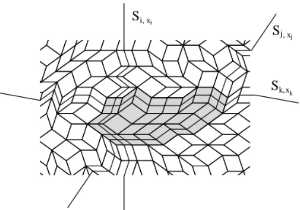 Fig. 2. In gray, a pseudo-triangle