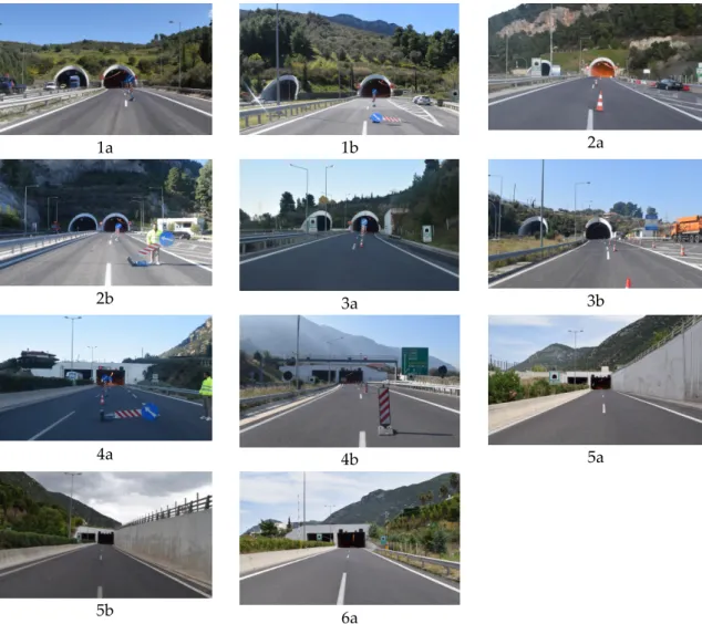 Figure 2. The 11 examined tunnels along the national motorway Patra-ATHens-Efzoni (PATHE) in  Greece