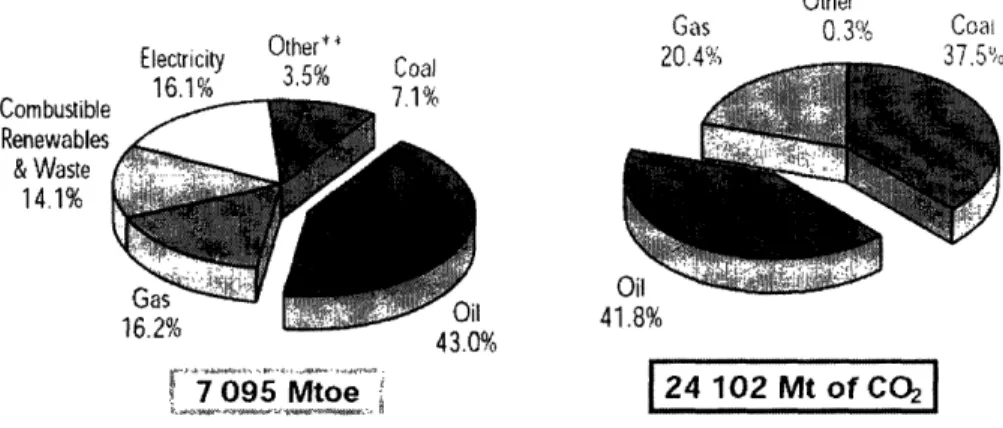 Figure 1. World Total Energy Consumption and CO 2 Emissions by Fuel (2002)