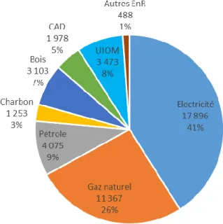 Figure 10 : Consommation finale de l'industrie en GWh pour l’année 2017 