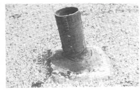 Figure  6.  Sloping  vent pipe  set  in lead pan. 