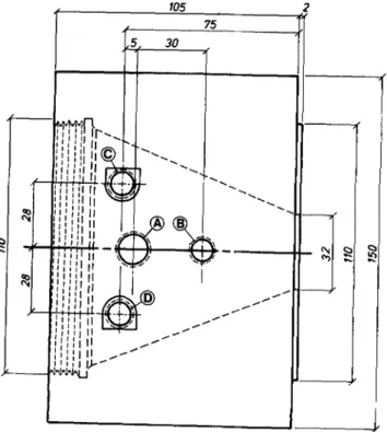 Fig.  2. Top  view  of  a  half-cell,  with  dimensions in  mm 
