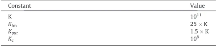 Table 1 shows the values obtained for the four apparent quantitation coefficients that were further used in our study.