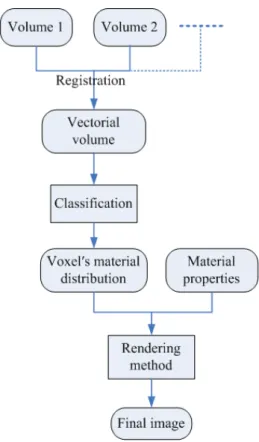 Figure 2: Multi-volume rendering pipeline