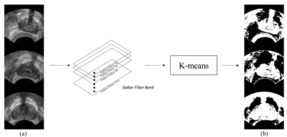 Figure 8: The illustration of the Gabor features clustering from the original images (a) to the clustering images (b).