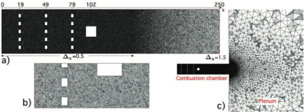 Fig.  6. Longitudinal  cuts of the  mesh passing  through  the middle  of  the  combustion  chamber for  configuration BBBS SS