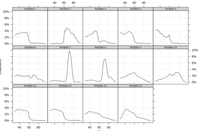 Figure 1: Distribution of age groups in the portfolios.